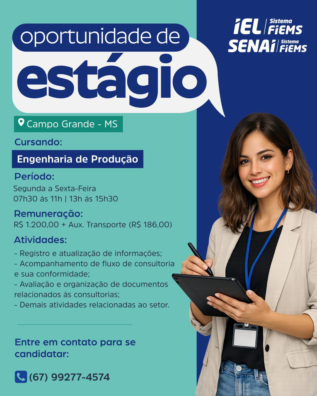 » Oportunidade de Estágio para Estudantes de Engenharia de Produção